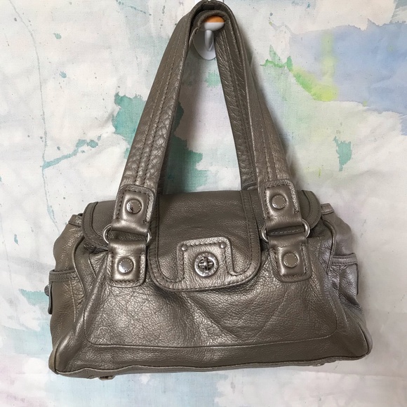 Marc by Marc Jacobs bag silvery grey leather top handle shoe box Turn key clasp - Picture 4 of 16